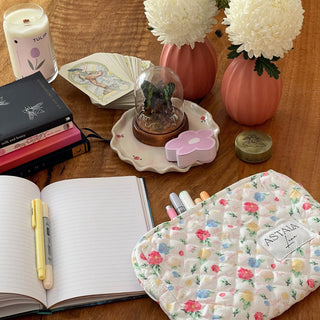 Quilted makeup bag makeup bag astala luna carry all makeup pouch pencil bag brushes bag makeup case vintage floral vanity case cosmetic bag Laptop case laptop bag quilted laptop cover laptop