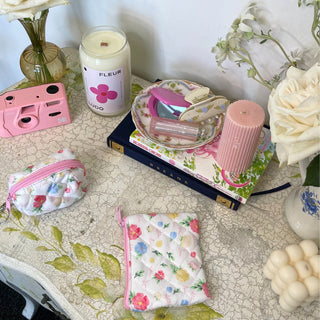 Quilted makeup bag makeup bag astala luna carry all makeup pouch pencil bag brushes bag makeup case vintage floral vanity case cosmetic bag Laptop case laptop bag quilted laptop cover laptop