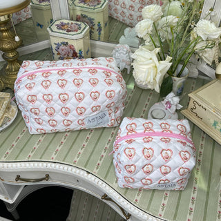 Quilted makeup bag makeup bag astala luna carry all makeup pouch pencil bag brushes bag makeup case vintage floral vanity case cosmetic bag Laptop case laptop bag quilted laptop cover laptop