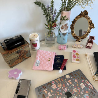 Quilted makeup bag makeup bag astala luna carry all makeup pouch pencil bag brushes bag makeup case vintage floral vanity case cosmetic bag Laptop case laptop bag quilted laptop cover laptop