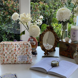 Quilted makeup bag makeup bag astala luna carry all makeup pouch pencil bag brushes bag makeup case vintage floral vanity case cosmetic bag Laptop case laptop bag quilted laptop cover laptop