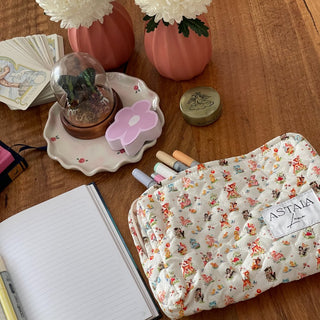 Quilted makeup bag makeup bag astala luna carry all makeup pouch pencil bag brushes bag makeup case vintage floral vanity case cosmetic bag Laptop case laptop bag quilted laptop cover laptop