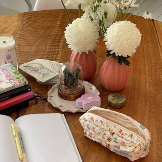 Quilted makeup bag makeup bag astala luna carry all makeup pouch pencil bag brushes bag makeup case vintage floral vanity case cosmetic bag Laptop case laptop bag quilted laptop cover laptop