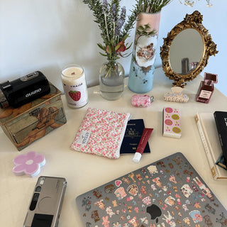 Quilted makeup bag makeup bag astala luna carry all makeup pouch pencil bag brushes bag makeup case vintage floral vanity case cosmetic bag Laptop case laptop bag quilted laptop cover laptop