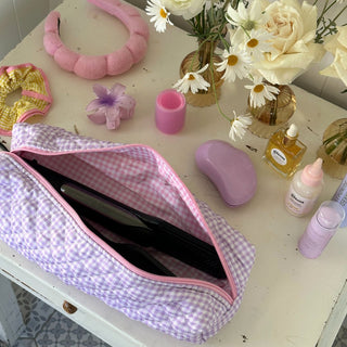 Quilted makeup bag makeup bag astala luna carry all makeup pouch pencil bag brushes bag makeup case vintage floral vanity case cosmetic bag Laptop case laptop bag quilted laptop cover laptop