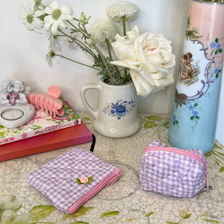 Quilted makeup bag makeup bag astala luna carry all makeup pouch pencil bag brushes bag makeup case vintage floral vanity case cosmetic bag Laptop case laptop bag quilted laptop cover laptop