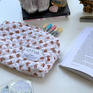 Quilted makeup bag makeup bag astala luna carry all makeup pouch pencil bag brushes bag makeup case vintage floral vanity case cosmetic bag Laptop case laptop bag quilted laptop cover laptop