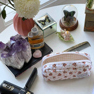 Quilted makeup bag makeup bag astala luna carry all makeup pouch pencil bag brushes bag makeup case vintage floral vanity case cosmetic bag Laptop case laptop bag quilted laptop cover laptop
